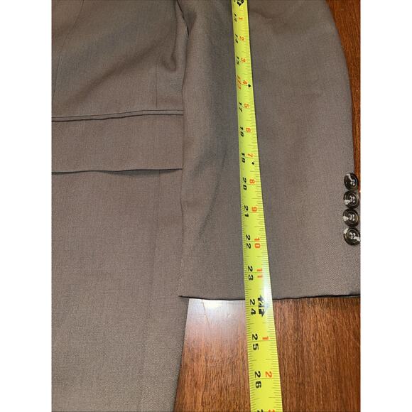 Chaps 42S Taupe Blazer Jacket Sport Suit Coat 100% Wool All Season - Picture 7 of 8